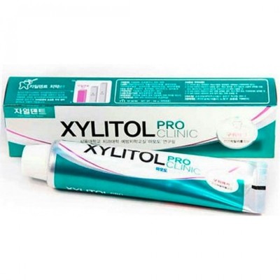 Зубная паста лечебно-профилактическая укрепляющая эмаль c экстрактами трав "Xylitol Pro Clinic", MKH, 130 гр, Корея