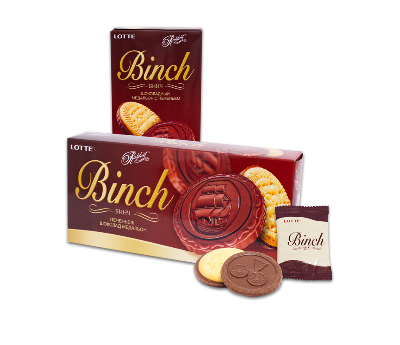Печенье с шоколадом "Бинч", Lotte, 102 гр, Корея