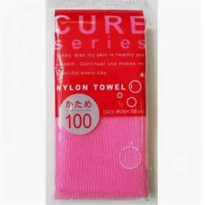 Мочалка для тела "CURE series" средней жесткости, 100 см. (розовая), OHE, 1 шт, Япония