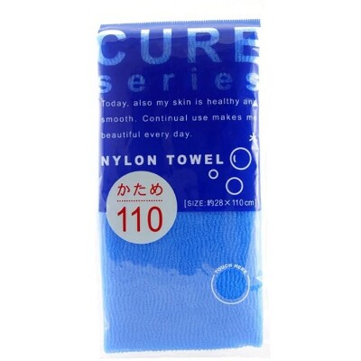 Мочалка для тела "CURE series" жесткая, 110 см. (синяя), OHE, 1 шт, Япония