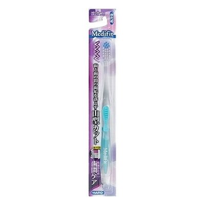 Зубная щетка компактная 4-х рядная с косым срезом щетинок с прорезиненной ручкой (Жёсткая), EBISU, 1 шт, Япония