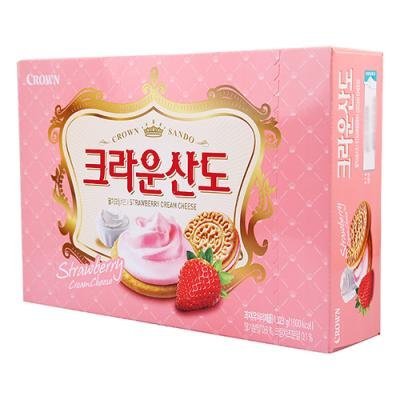 Печенье "Crown Sando Fresh Strawberry" с клубничной прослойкой 161г. Ю.Корея