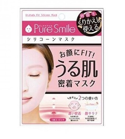Многоразовая силиконовая маска, трёхмерная увлажняющая  розовая,"Pure Smile", 1 шт, Япония