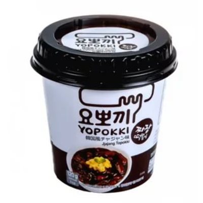 Рисовые клецки (топокки) с соусом чаджан "Black soybean sauce Topokki (rice cake). Jjajang Topokki", 120 гр, Корея