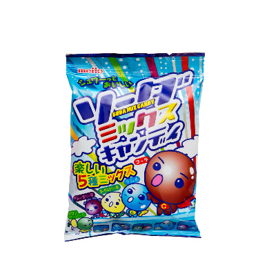 Леденцы "Микс сода" 5 вкусов лимонада Sangyo Soda Mix Candy Meito 90г., 90 гр, Япония