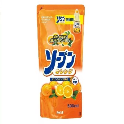 Жидкость для мытья посуды антибактериальная «Kaneyo - Сладкий апельсин»  (мягкая упаковка) ,KAN ,500 мл, Япония