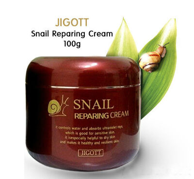 Крем для лица мультифункциональный улиточный, Jigott snail reparing cream, 100 мл, Корея