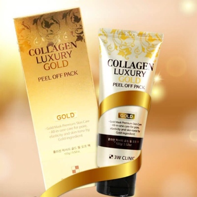 Золотая маска-пленка для лица "Collagen&Luxury Gold" , 3W, 100 мл, Корея