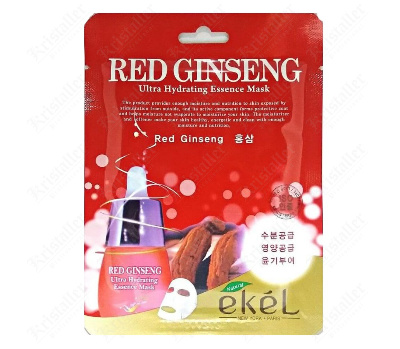 Маска для лица с красным женьшенем,  Ekel ,Red Ginseng Essential Mask, 25 мл, Корея