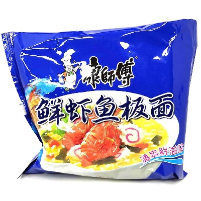 Лапша со вкусом креветок и морепродуктов  Kangshifu пакет 98г. КНР, Китай