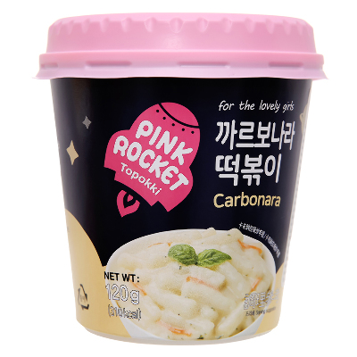 Рисовые клецки (топокки) б/п с соусом карбонара Pink Rocket Topokki Carbonara, 120 гр, Корея