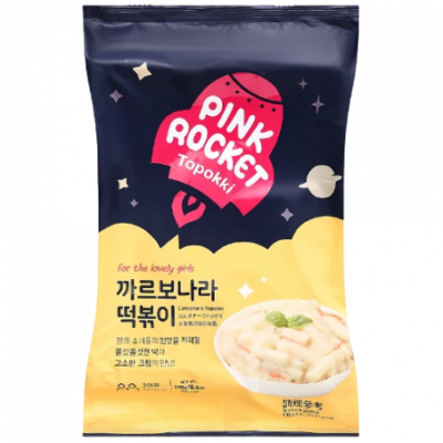 Рисовые клецки (топокки) б/п с соусом карбонара Pink Rocket Topokki Carbonara, 240 гр, Корея