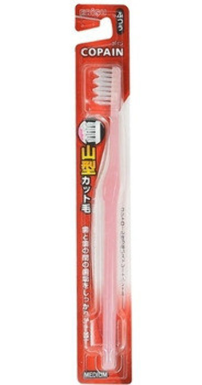 Зубная щетка для улучшенного очищения с зигзагообразным ворсом. Средней жёсткости  "EBISU", Япония