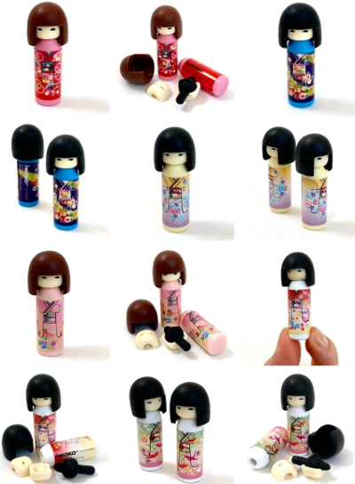 Стирательная резинка,микс японские куклы "Кокеси" 1 шт. IWAKO, Япония