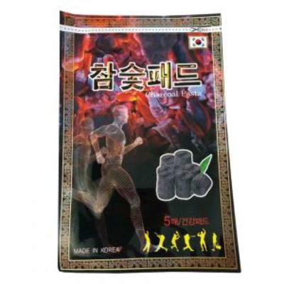 Пластырь для стоп токсиновыводящий,согревающий с древесным углём, 5шт. Korean Charcoal Pasta Patch, Корея