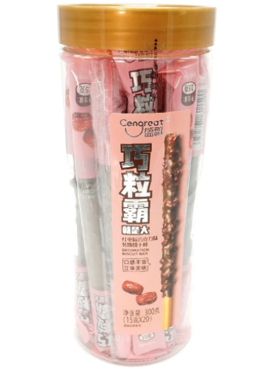 Печенье палочки в темном шоколаде со взрывной карамелью Cengreat Decaration Biscuit bar 1 шт. 15г., Китай