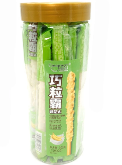 Печенье палочки в белом шоколаде с кусочками банана  Cengreat Decaration Biscuit bar 1шт. 15г.