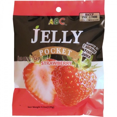 Фруктовое желе "Клубника" порционное  ABC Pocket Jelly  120 гр.   Тайвань