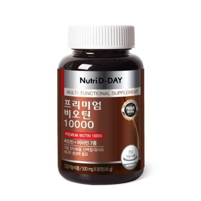 Биотин 10000 ПРЕМУМ (витамин В7) Nutri D-Day Premium Biotin  500мг*90т., Корея