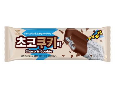 Мороженое "Choco Cookie Bar" с печеньем и шоколадом Seoju, 75 гр, Корея