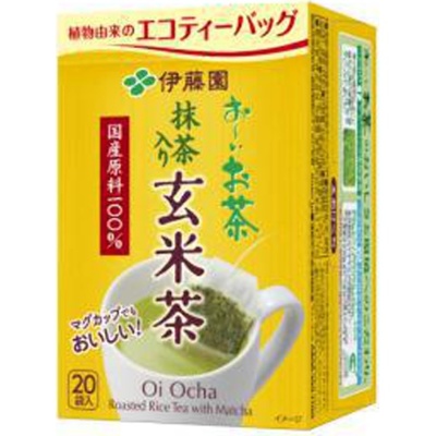 Чай зеленый листовой Генмайча (с маття и рисом) Japanese Roasted Rice Tea With Matcha  20пак. 84г. Япония