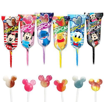 Леденец на палочке Micky Shaped Lollipop Disney ассорти Glico 10,5г. Япония