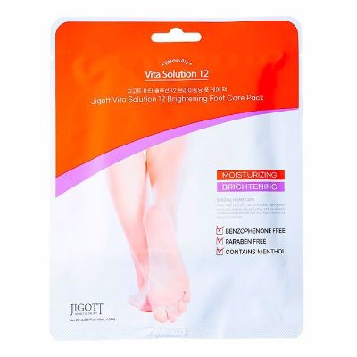 Маска-носочки для ног питательная  Vita Solution 12 Brightening Foot Care Pack  "Jigott" 10г