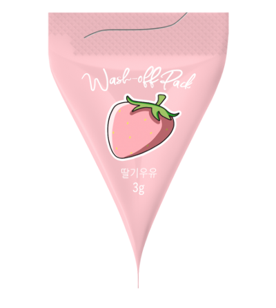 Клубничная очищающая маска-суфле с глиной (пирамидка) Strawberry Milk Wash Off "Med B"  3г. Ю.Корея