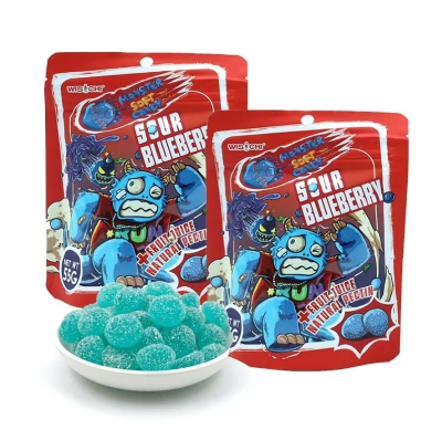 Мармеладные конфеты WISCHI Monster "Sour blueberry" с натуральным соком голубики КНР 55г. КНР, Китай