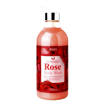 Гель для душа с чувственным ароматом розы, Lunaris Body Wash Rose 750мл.Ю.Корея