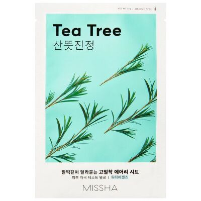 Маска для лица с экстрактом чайного дерева. Sheet Mask AIry Fit Tea Tree,19 гр. Ю.Корея