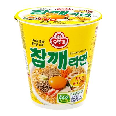 Лапша Ottogi со вкусом жареного кунжута "Sesame Ramen", стакан 65г. Ю.Корея, Корея