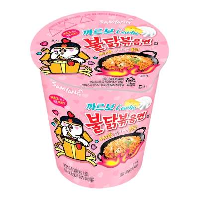 Лапша Samyang BULDAK острая курица в соусе карбонара Hot Chicken Ramen Carbonara, банка, 80г. Корея, Корея