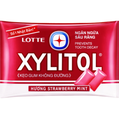 Жевательная резинка LOTTE Xylitol Strawberry Mint (мята-клубника) блистер 11,6г. Вьетнам