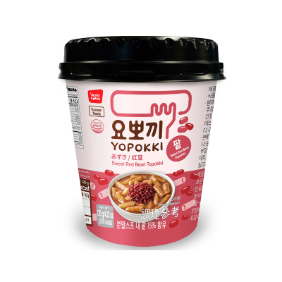 Рисовые клецки б/п (топокки) со сладким соусом из красной фасоли Sweet Red Bean Topokki 120г. Ю.Корея