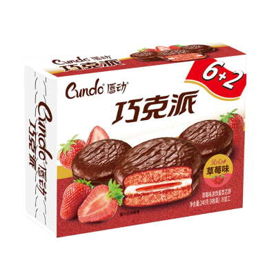 Пирожное Choco Pie со вкусом клубники Cundo 240г. КНР