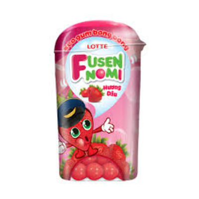 Жвательная резинка LOTTE Fusen Nomi Strawberry (клубника),14г.