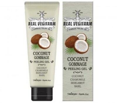 FOR THE SKIN Super Food Real Vegifarm Gommage Peeling Gel-Coconut Очищающая пилинг-скатка c экстрактом кокоса 120 мл