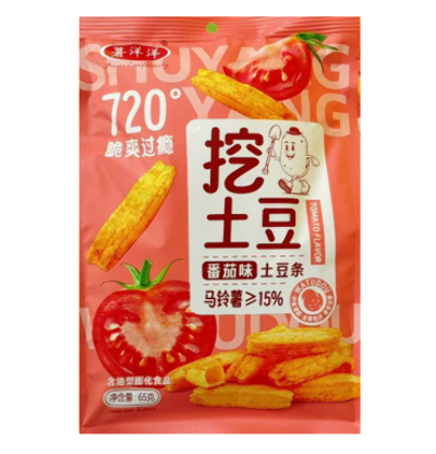 Чипсы картофельные co вкусом томата Shuyangyang 65г., КНР, Китай