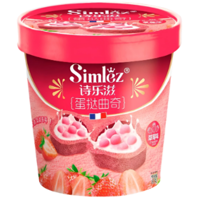 Мини-тарты SIMLEZ с клубничной начинкой , белым шоколадом и хрустящими шариками 80г., КНР, Китай