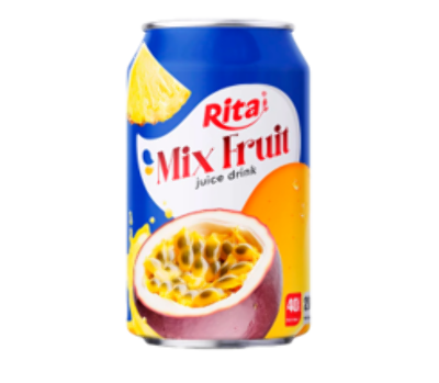 Напиток сокосодержащий RITA с соком манго, ананаса, маракуйи «MIXED FRUIT JUICE DRIN» 330мл. Вьетнам