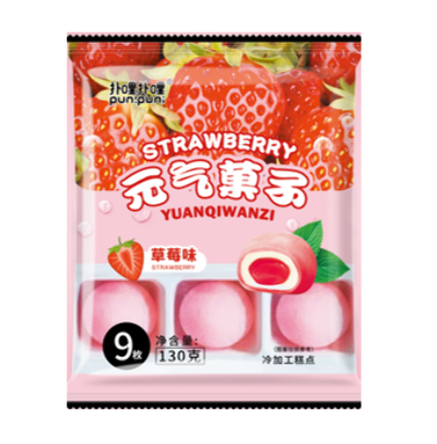 "Моти" со вкусом Клубники "Stramwberry" Yuanqiauozi, 130г. КНР, Китай