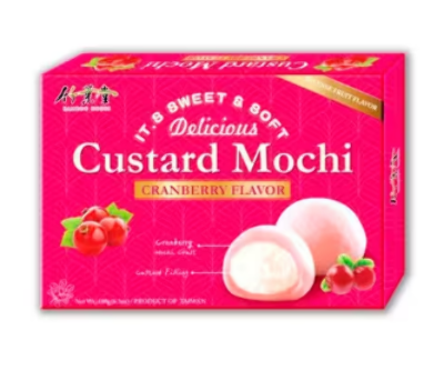 Моти пирожные Bamboo House с заварным кремом "Клюква" Custard Mochi Cranberry 180г. Тайвань
