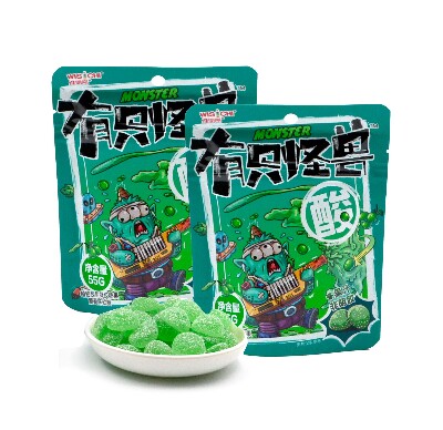 Мармеладные конфеты WISCHI Monster "Виноградус" со вкусом кислого винограда 55 гр. КНР