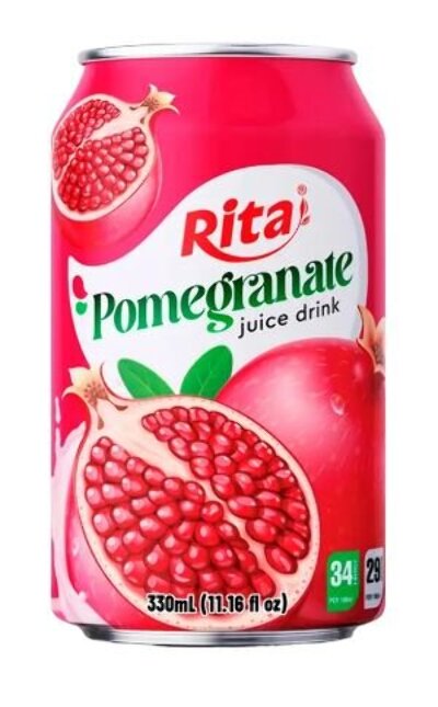 Напиток сокосодержащий RITA с соком граната «POMEGRANATE JUICE DRINK» 330 мл. Вьетнам