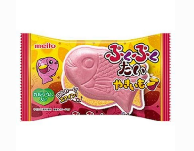 Вафельное печенье "Рыбка Тайяки" Tai Sweet Potato Chocolate Meito 16,5гр. Япония