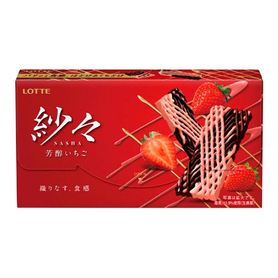 Шоколадные конфеты LOTTE SASHA Strawberry, с двумя видами шоколада 69 гр. Япония