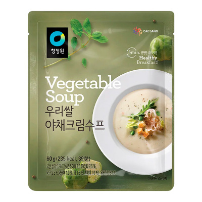 Крем-суп овощной на основе рисовой муки "VEGETABLE SOUP" 60г. Ю.Корея