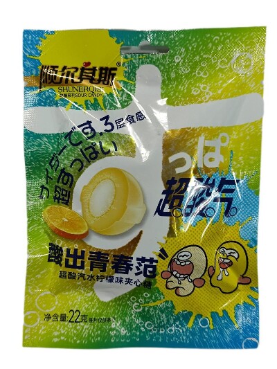 Карамель кислая  SHUNLONG Лимонная шипучка 22гр. КНР