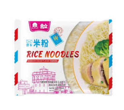 Лапша рисовая Hezhong со вкусом курица с грибами , 98г., КНР